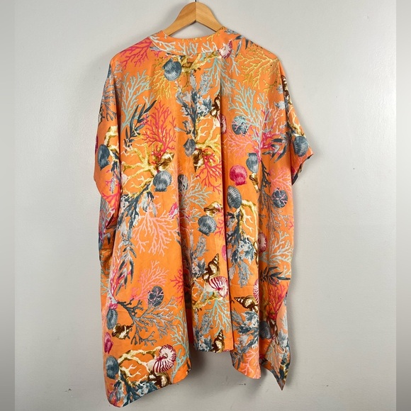 Chicos CORAL REEF RUANA COVERING RUANA PARADISE LILY size l/XL - Picture 7 of 8